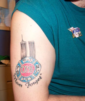 Mt tattoo paying tribute to the brothers lost on 9-11