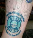 A tatto done as a tribute to the fallen from the World Trade Center byKarol Inskeep