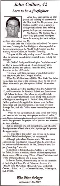 John M. Collins Mass Card