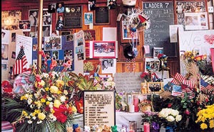 Memorials placed at Engine 16 - Ladder 7