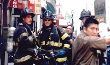 FF Geidel on the streets in bunker gear