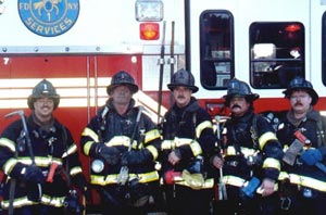 Group photo in bunker gear
